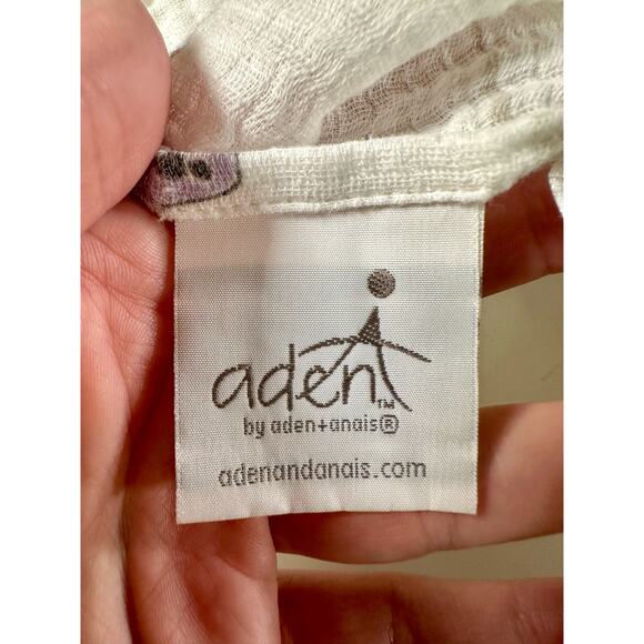 Aden + Anais Set 2 Cotton Muslin White Pink Purple Birds Swaddler Baby Blankets - Picture 6 of 7